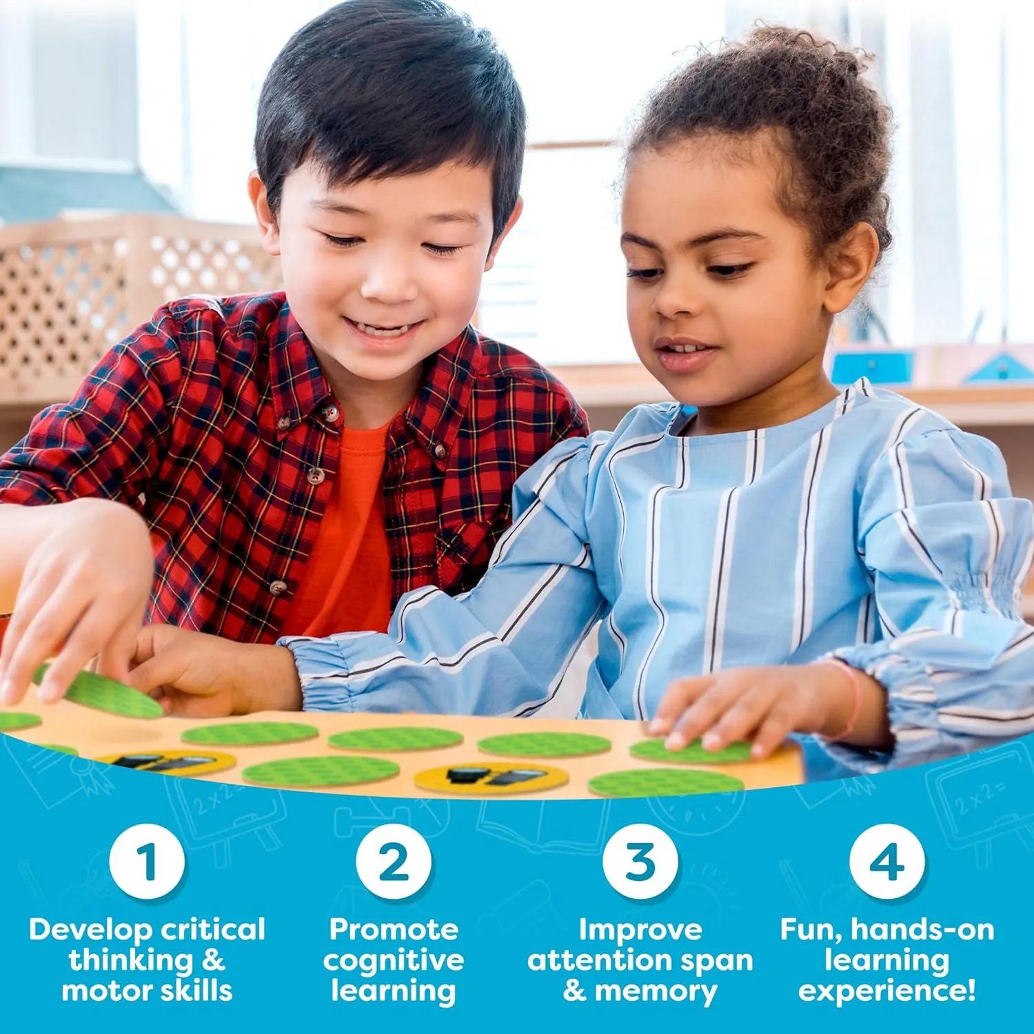 Matching Game - Memory Games for Kids Ages 4-8 - Memory Matching Games for Toddlers 3-5 - Kids Camping Toys Gifts - Preschool Board Game - Preschool Learning Activities Educational Toys - Summer Toys