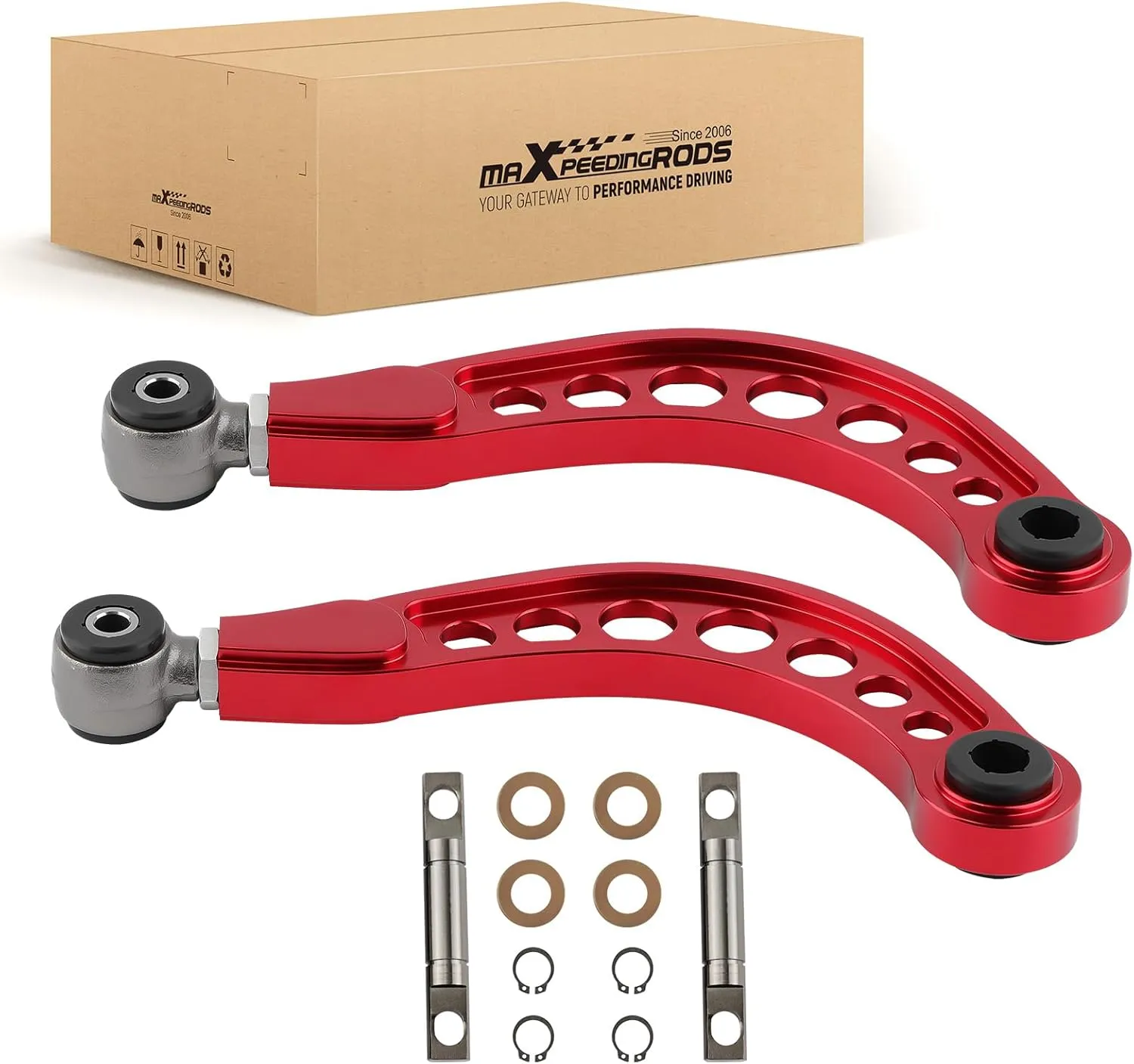 maXpeedingrods Rear Upper Control Arms for 2006-2015 Honda Civic Coupe Sedan Acura CSX-S, 3° Adjustable Camber