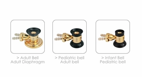 MDF Instruments, Sprague Rappaport Dual Head Stethoscope with Adult, Pediatric, and Infant Convertible chestpiece - 22K Gold Edition - Black (MDF767K-11)