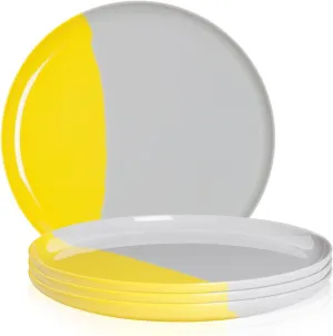 Melamine Dinner Plates | Durable Unbreakable Melamine Plate | Shatter-Proof and Chip-Resistant | Dishwasher Safe, BPA Free | Lightweight Dinnerware Set of 4 | Perfect for Parties, Picnics, BBQ | 11 In
