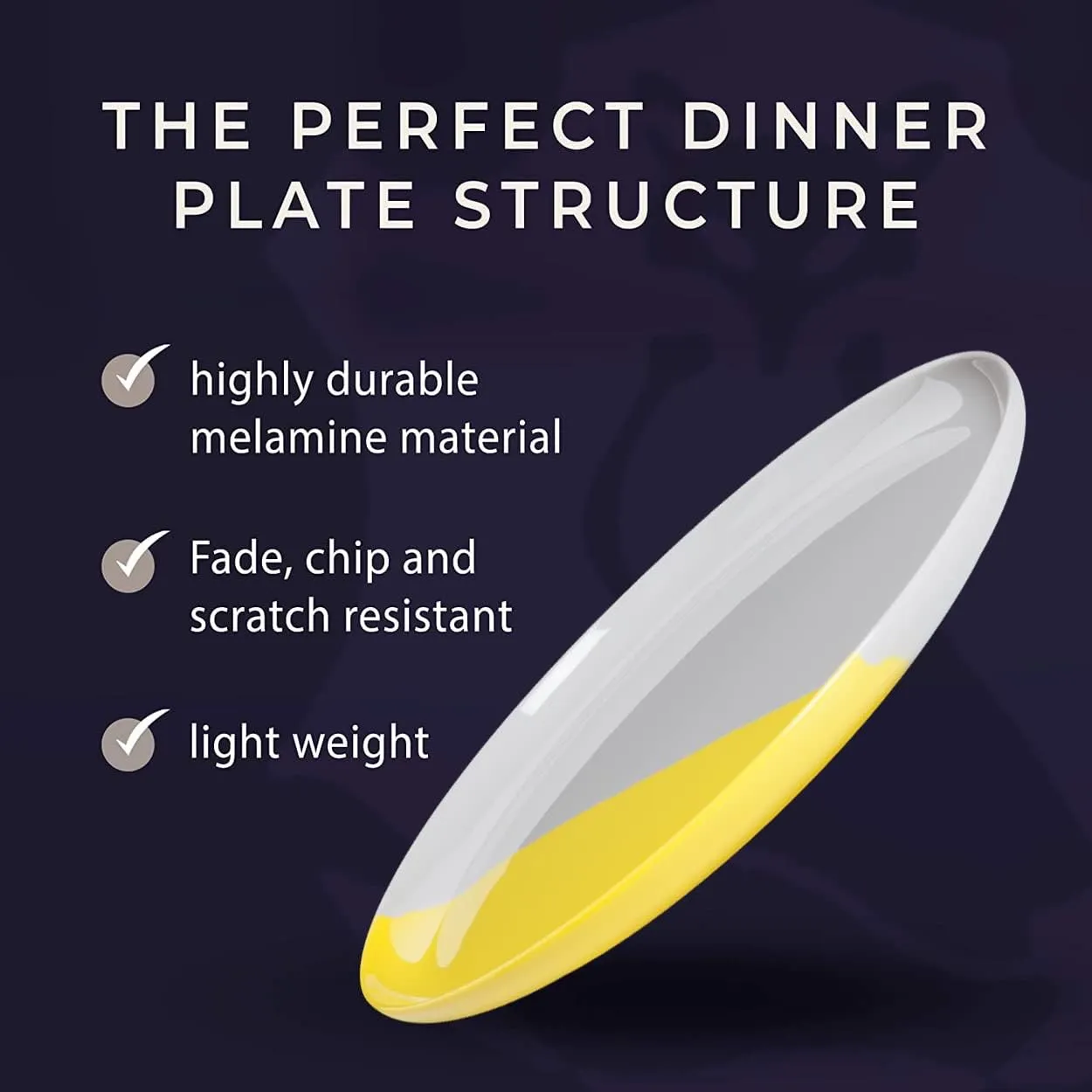 Melamine Dinner Plates | Durable Unbreakable Melamine Plate | Shatter-Proof and Chip-Resistant | Dishwasher Safe, BPA Free | Lightweight Dinnerware Set of 4 | Perfect for Parties, Picnics, BBQ | 11 In