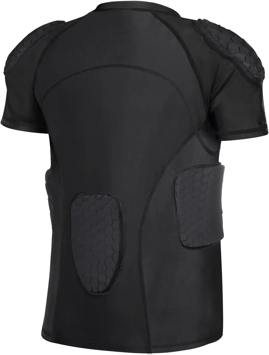 Men Padded Proctective Shirt 6-Pads Chest Rib Protector Padded Football Shirt Protective Gear for Football Rugby Basketball