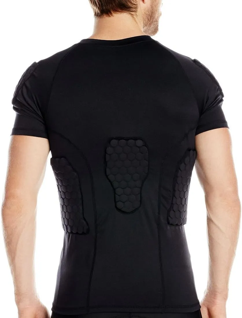 Men Padded Proctective Shirt 6-Pads Chest Rib Protector Padded Football Shirt Protective Gear for Football Rugby Basketball
