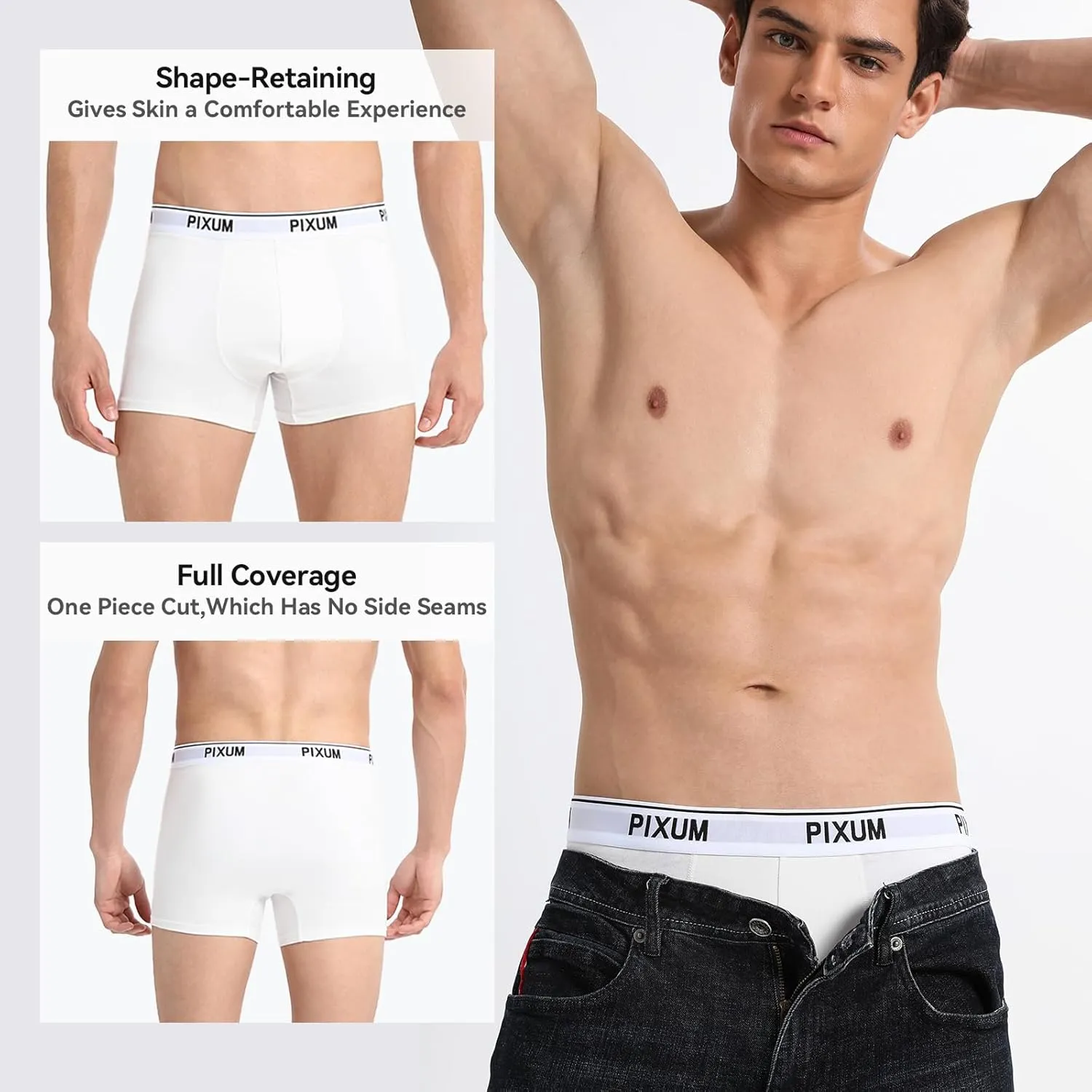 Men Trunks Underwear Soft Cotton Boxer Brief Breathable Men's Underwear