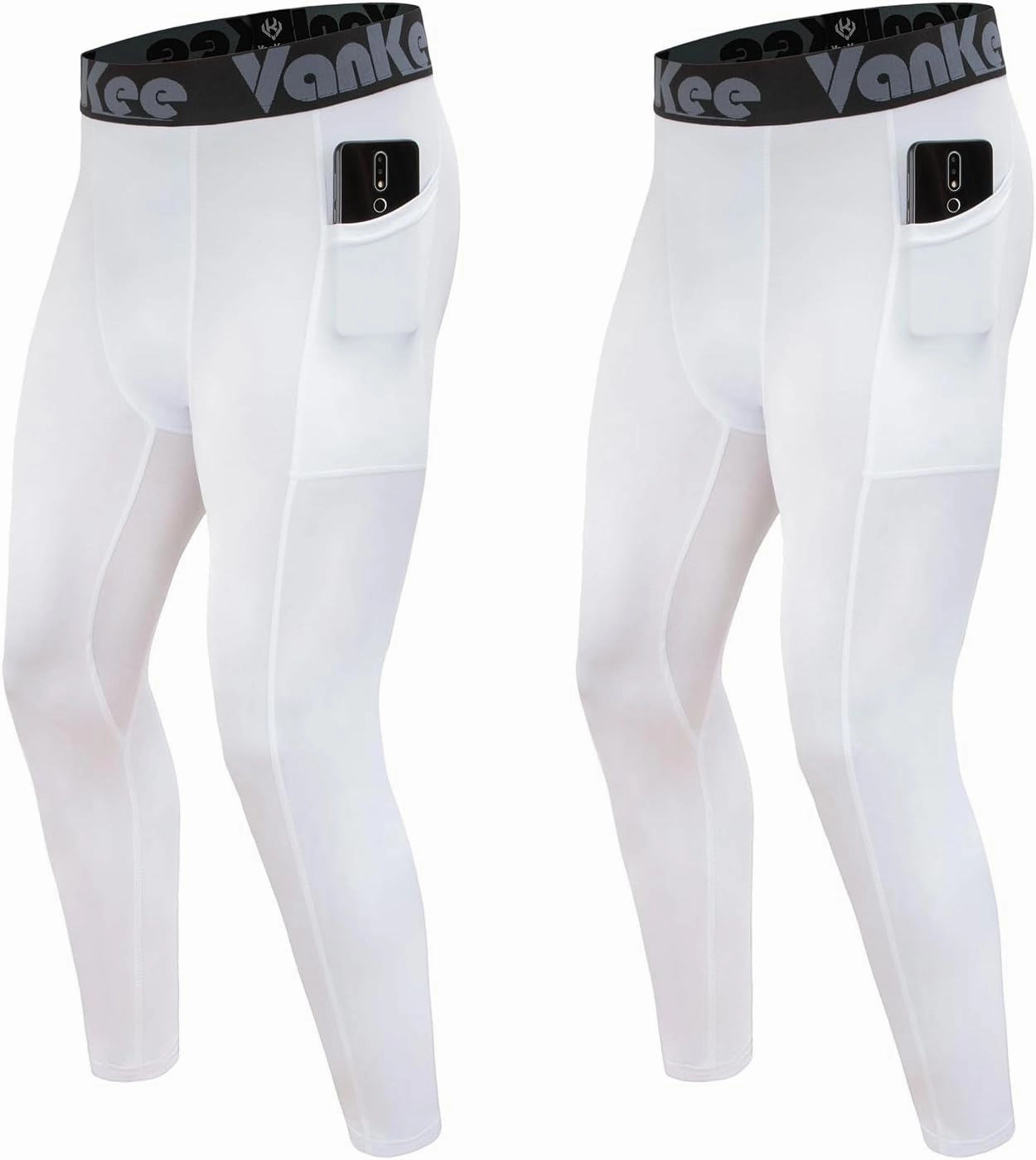 Men's Compression Pants with Pocket Workout Base Layer Athletic Sports Tights Leggings for Yoga Basketball Running Gym
