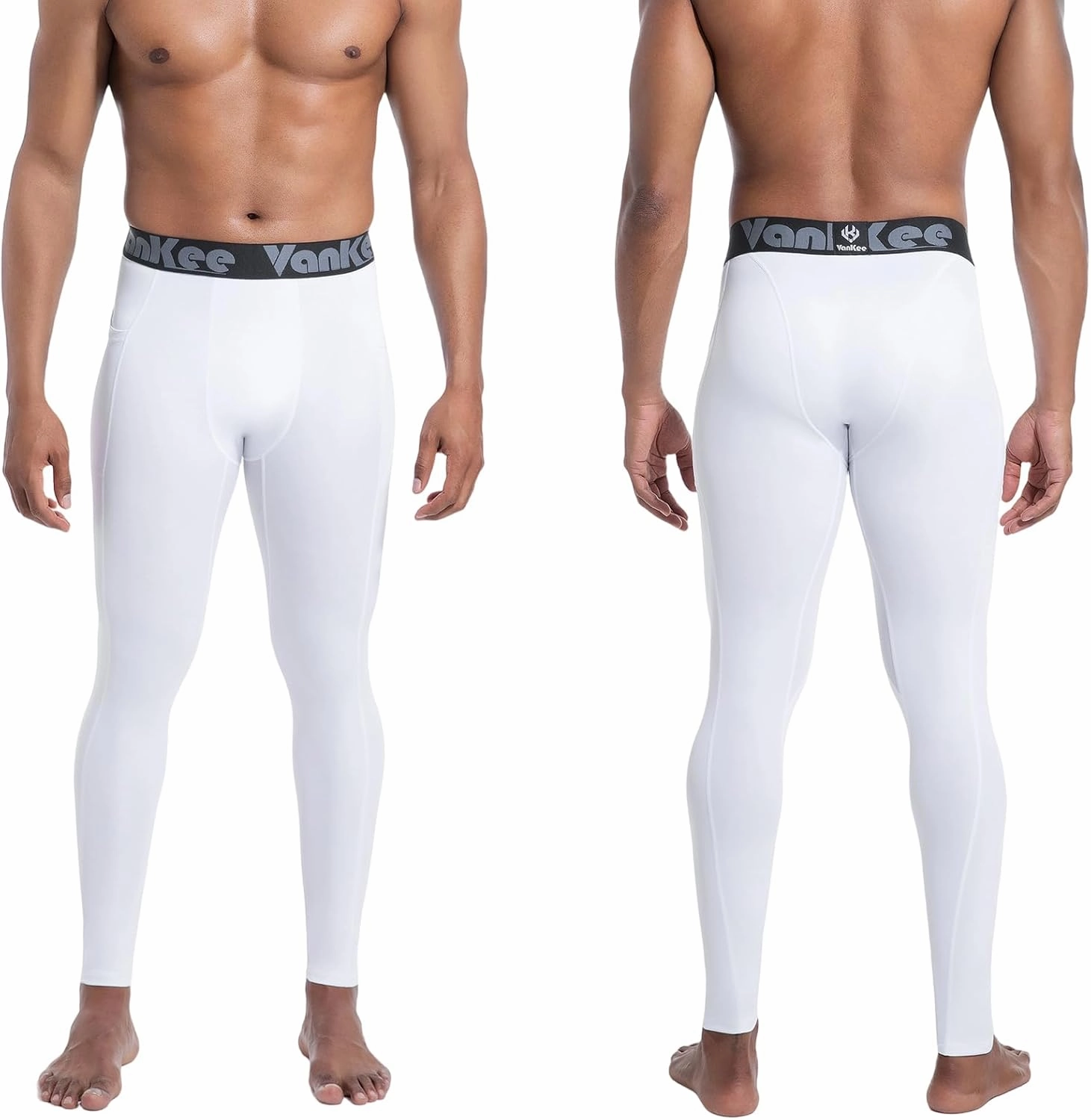 Men's Compression Pants with Pocket Workout Base Layer Athletic Sports Tights Leggings for Yoga Basketball Running Gym