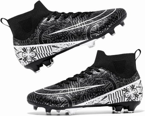 Men's High-Top Cleats Soccer for Football Training - Lightweight Turf Shoes for School - Futsal Shoes for Soccer Game
