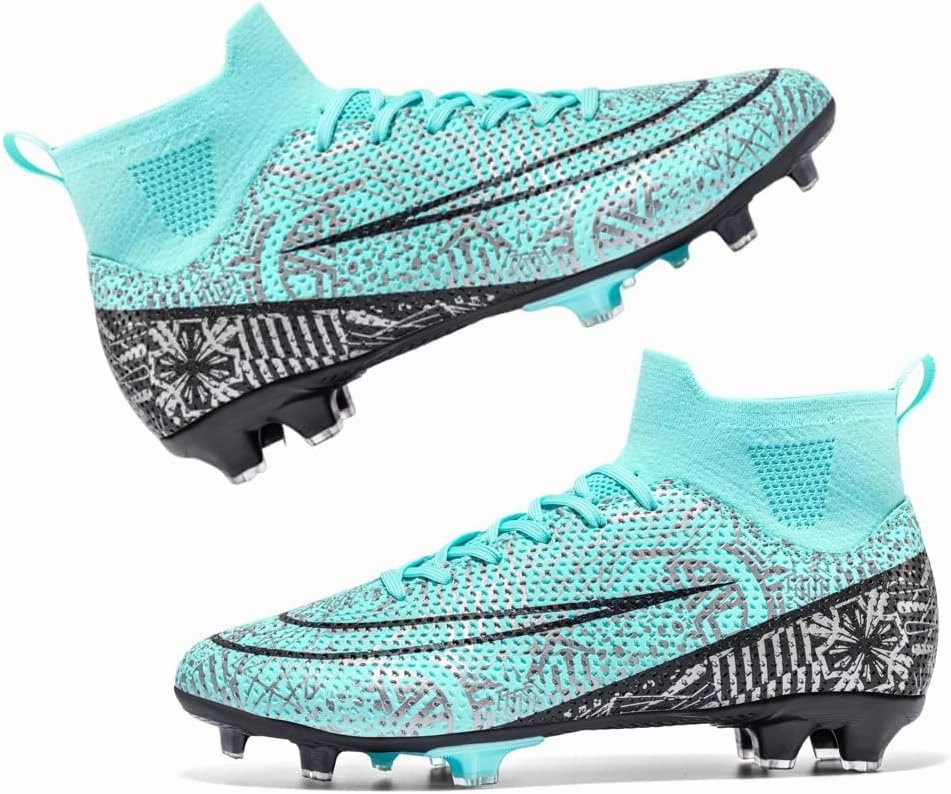 Men's High-Top Cleats Soccer for Football Training - Lightweight Turf Shoes for School - Futsal Shoes for Soccer Game