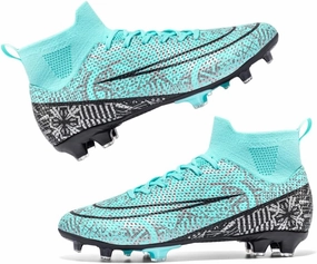 Men's High-Top Cleats Soccer for Football Training - Lightweight Turf Shoes for School - Futsal Shoes for Soccer Game