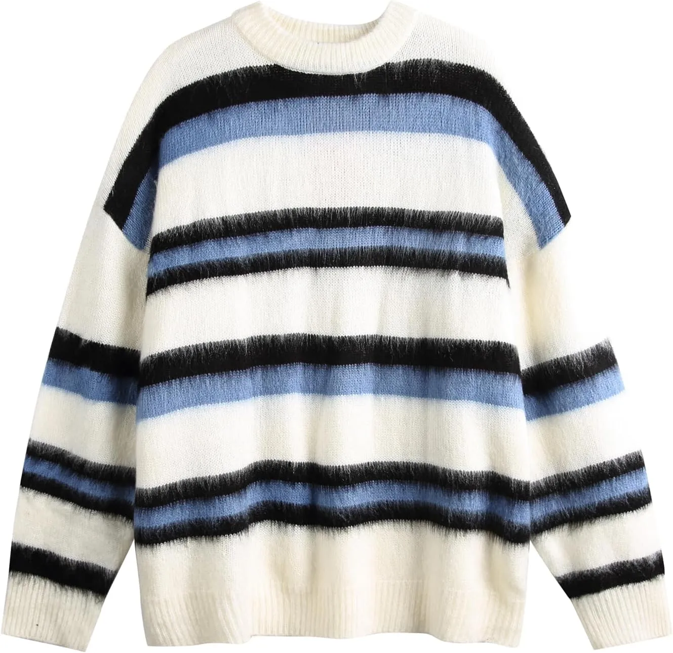 Men's Regular Fit Striped Sweaters Long Sleeves Soft Graphic Pullovers