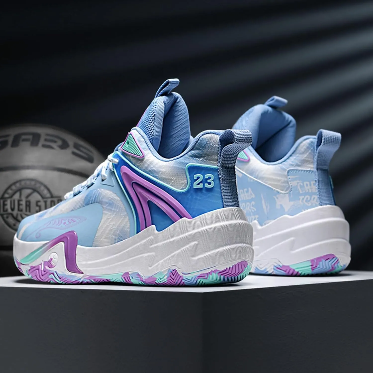 Men's Stylish Basketball Shoes, Breathable and Shock - Absorbing, Suitable for Basketball, Tennis, Running and Fitness