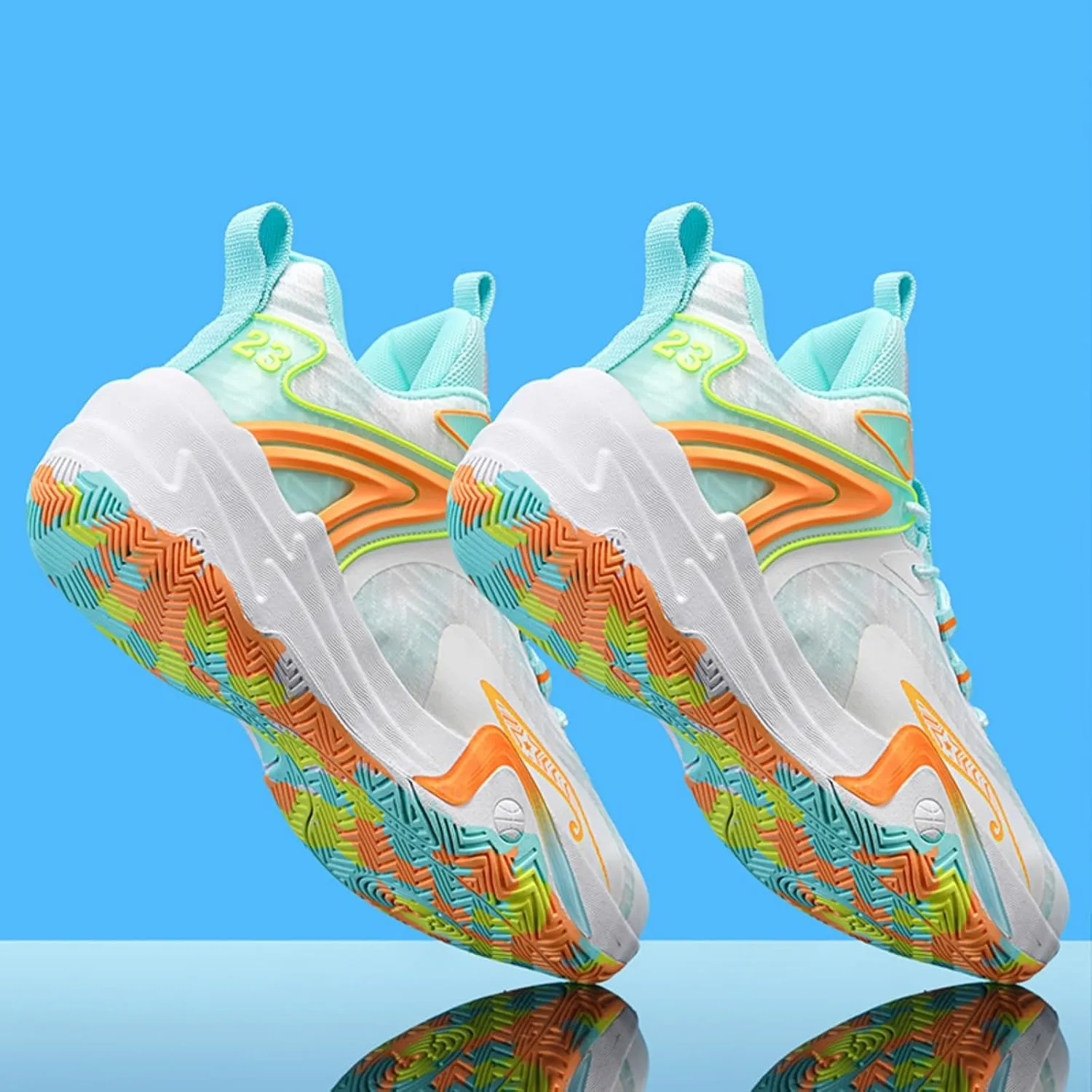 Men's Stylish Basketball Shoes, Breathable and Shock - Absorbing, Suitable for Basketball, Tennis, Running and Fitness
