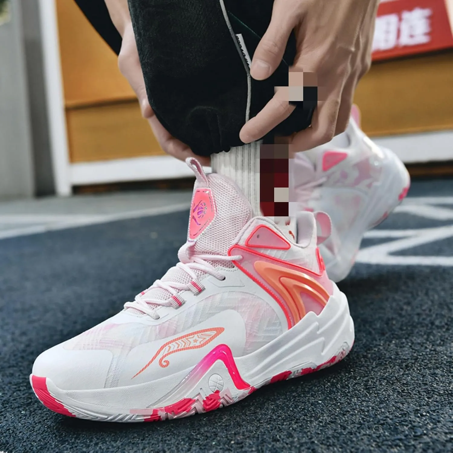 Men's Stylish Basketball Shoes, Breathable and Shock - Absorbing, Suitable for Basketball, Tennis, Running and Fitness