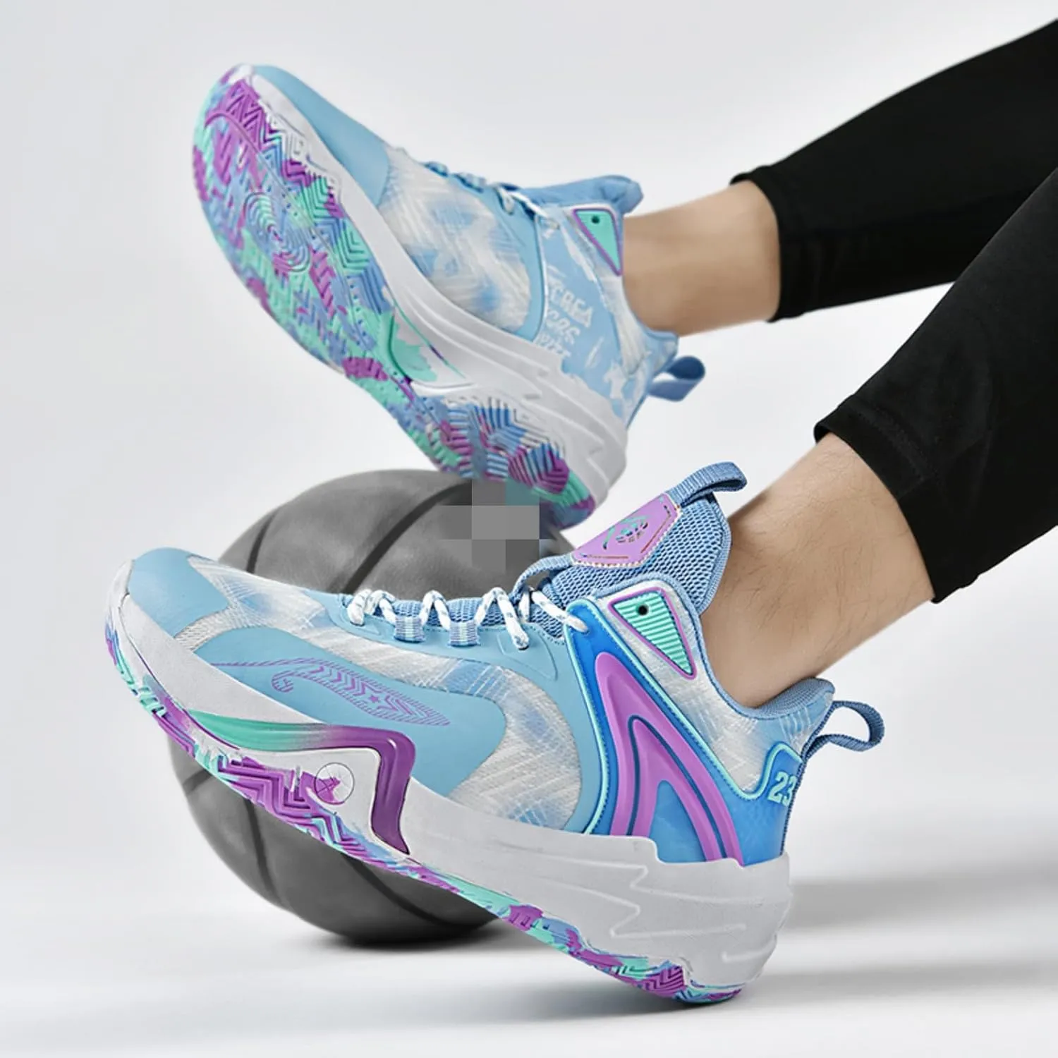 Men's Stylish Basketball Shoes, Breathable and Shock - Absorbing, Suitable for Basketball, Tennis, Running and Fitness