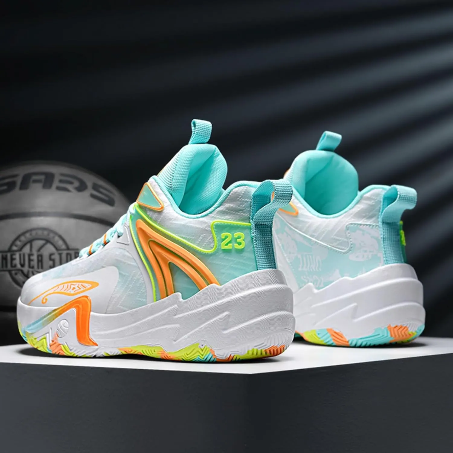 Men's Stylish Basketball Shoes, Breathable and Shock - Absorbing, Suitable for Basketball, Tennis, Running and Fitness
