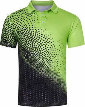 Mens Golf Shirts Short Sleeve Dry Fit Athletic Moisture Wicking Golf Polo Performance Printed Collared Polos