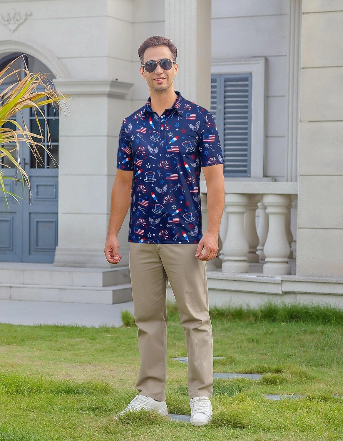 Mens Polo Golf Shirts Funny Graphics Shorts Sleeve Button Shirts