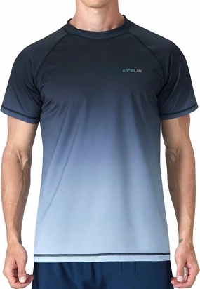 Mens Swim Shirts UPF 50  Sun Protection Quick Dry SPF Rash Guard Outdoor Beach Fishing T Shirts
