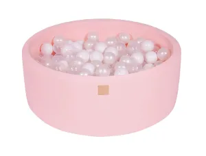 MEOWBABY Baby Ball Pool – Ball Pits 90 x 30 cm for Children with 200 Balls – Children's Cotton Ball Pool, Light Pink