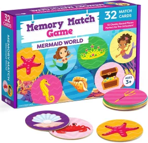 Mermaid Toys for Girls 4-6 Matching Game - Memory Game for Kids - Girls Toys 4-5 - Mermaid Gifts - 4 Year Old Girl Birthday Gifts - Kids Games Preschool Educational Toys - Summer Toys