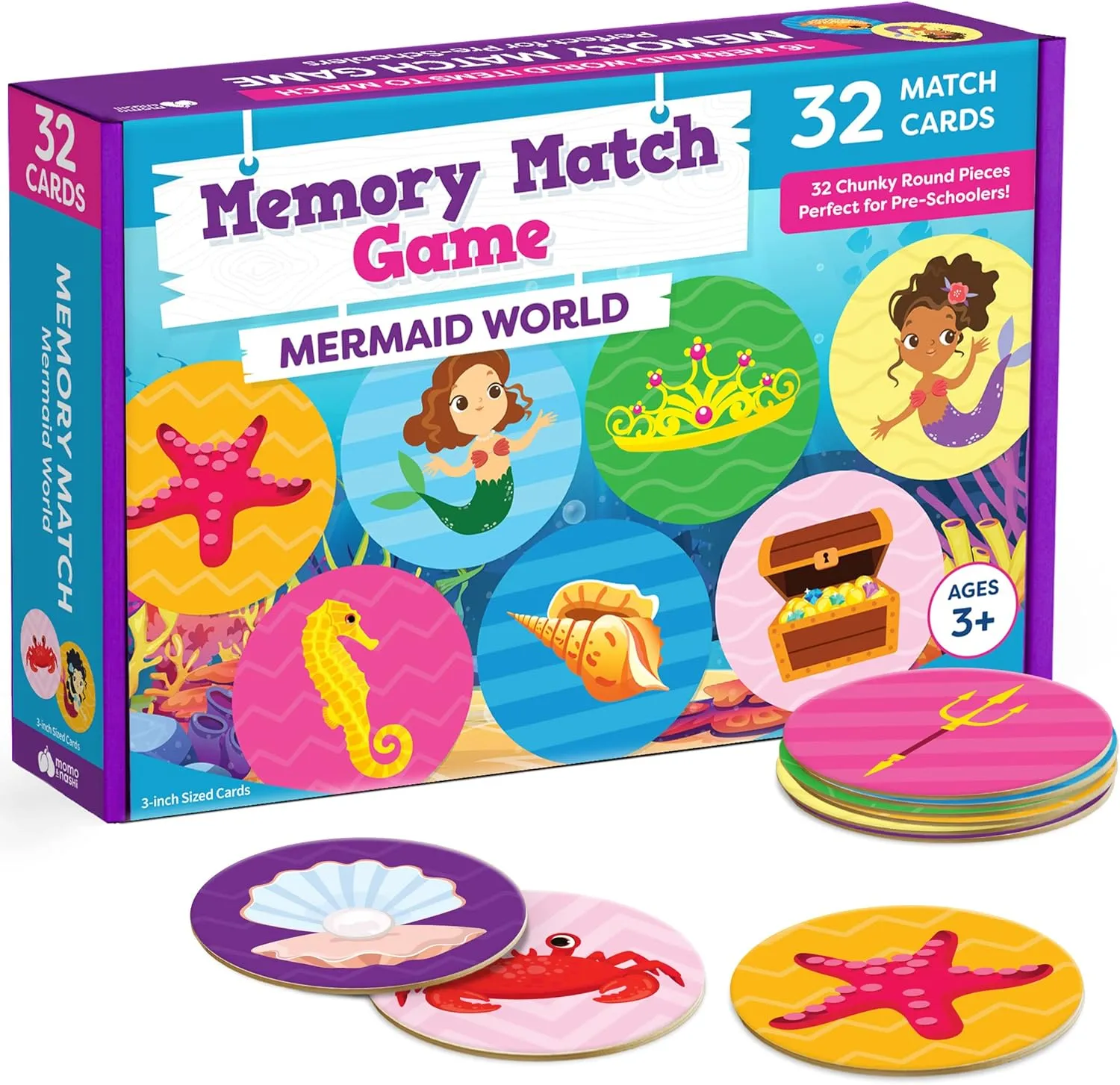 Mermaid Toys for Girls 4-6 Matching Game - Memory Game for Kids - Girls Toys 4-5 - Mermaid Gifts - 4 Year Old Girl Birthday Gifts - Kids Games Preschool Educational Toys - Summer Toys