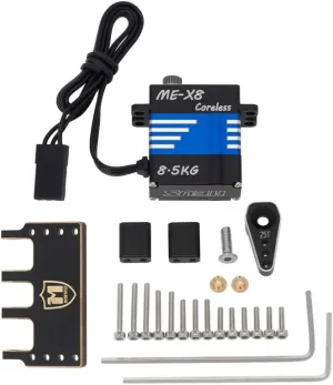 MEUS Racing Digital high-Torque Coreless Micro Servo with Adjustable Brass Servo Mount with Steering Horn for SCX24 C10 JLU Bronco - Remote Control Car, RC Car 1/24 Upgrades (HELIDIRECT)