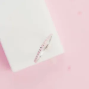 Micro Pave Stacking Band- Milky Pink