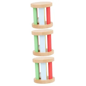 Milisten Montessori Rattle Roller Hand Rattle Musical Instrument for Early Education Lightweight Wooden Plaything for Interactive Learning and Parent Communication Present for Boy Girl
