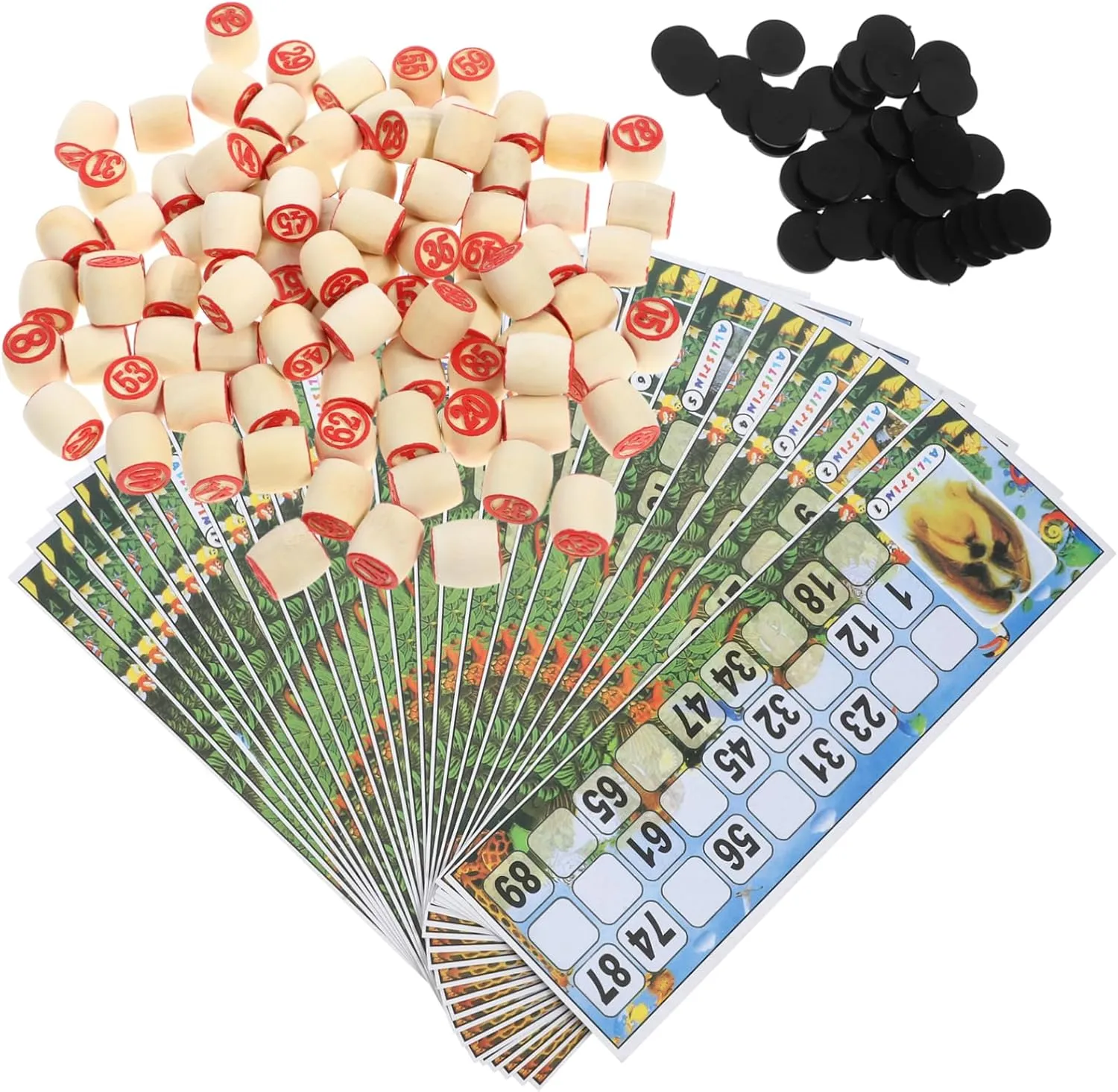 Milisten Russian Lotto Game Chess Set Bingo Game Supplies Set for Family Gatherings