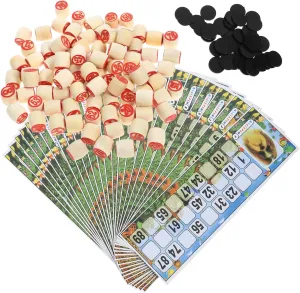 Milisten Russian Lotto Game Chess Set Bingo Game Supplies Set for Family Gatherings