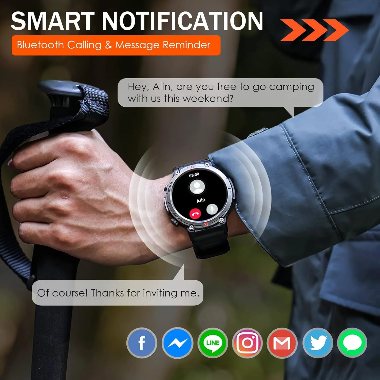 Military Smart Watch for Men with LED Flashlight 1.45” Rugged 3ATM Waterproof Smart Watch with 100  Sports Modes Fitness Tracker with Heart Rate Sleep Monitor Tactical Smartwatch for iPhone Android