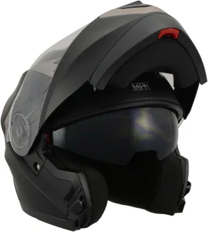 Milwaukee Performance Helmets MPH9804DOT Matte Black Modular Racing Helmet with Drop Down Tinted Visor