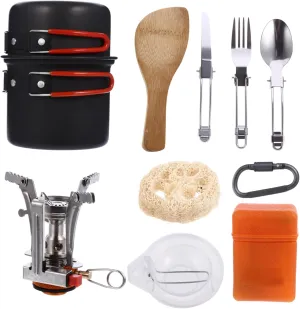 Mini Teapot Cooking Tool Portable Outdoor Pot Cooking Kit Lightweight Camping Cookware Set for Hiking Picnic and Camping