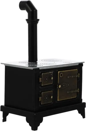 Miniature Stove Model for Dollhouse Decor Scale Cooking Bench Chimney Lightweight Design Vivid Details Premium Iron Material