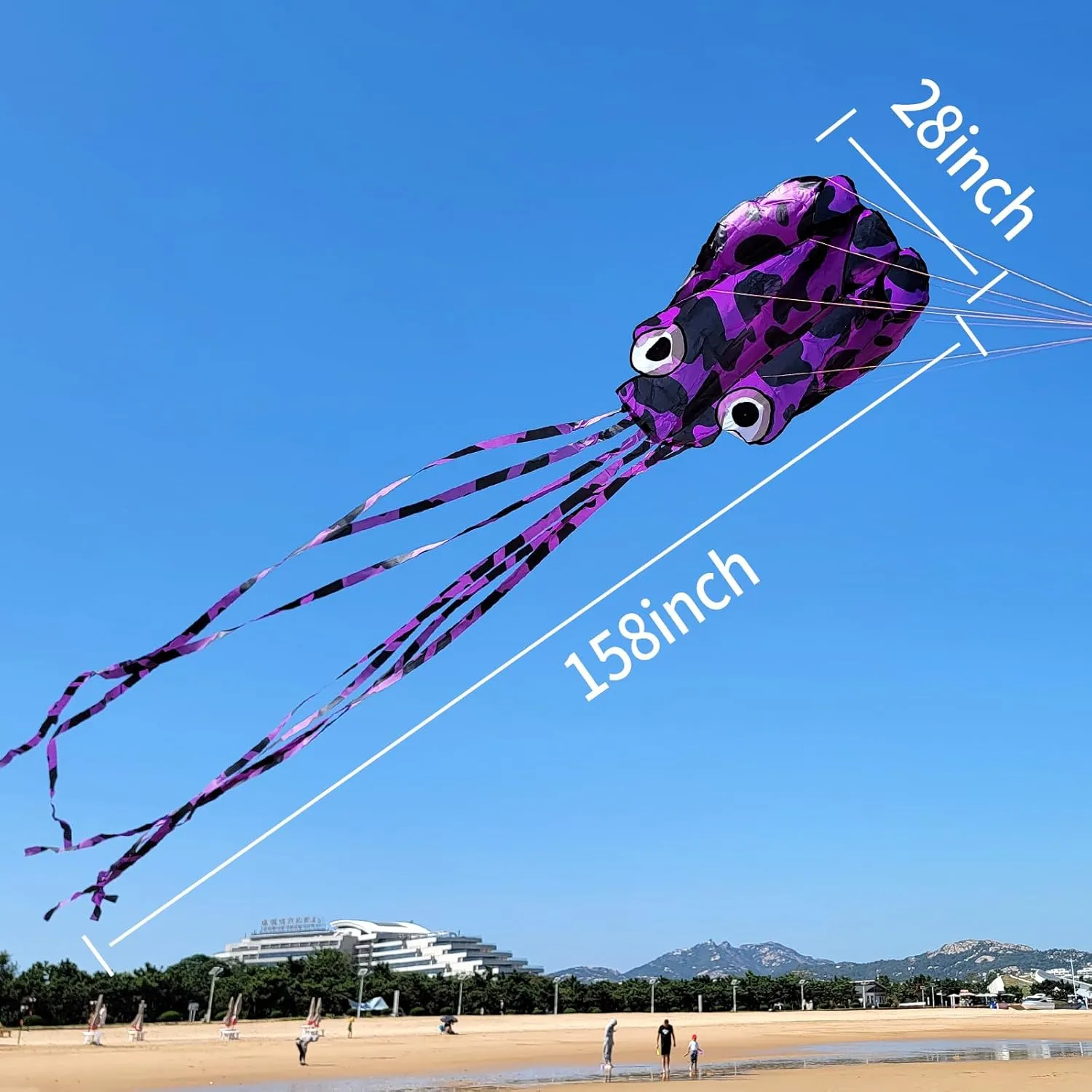 Mint's Colorful Life Octopus Kite for Kids and Adults, Large 3D Software Octopus Kites with Long Tails, Huge Easy Flyer Kites for Beach Trip Family Games and Activities