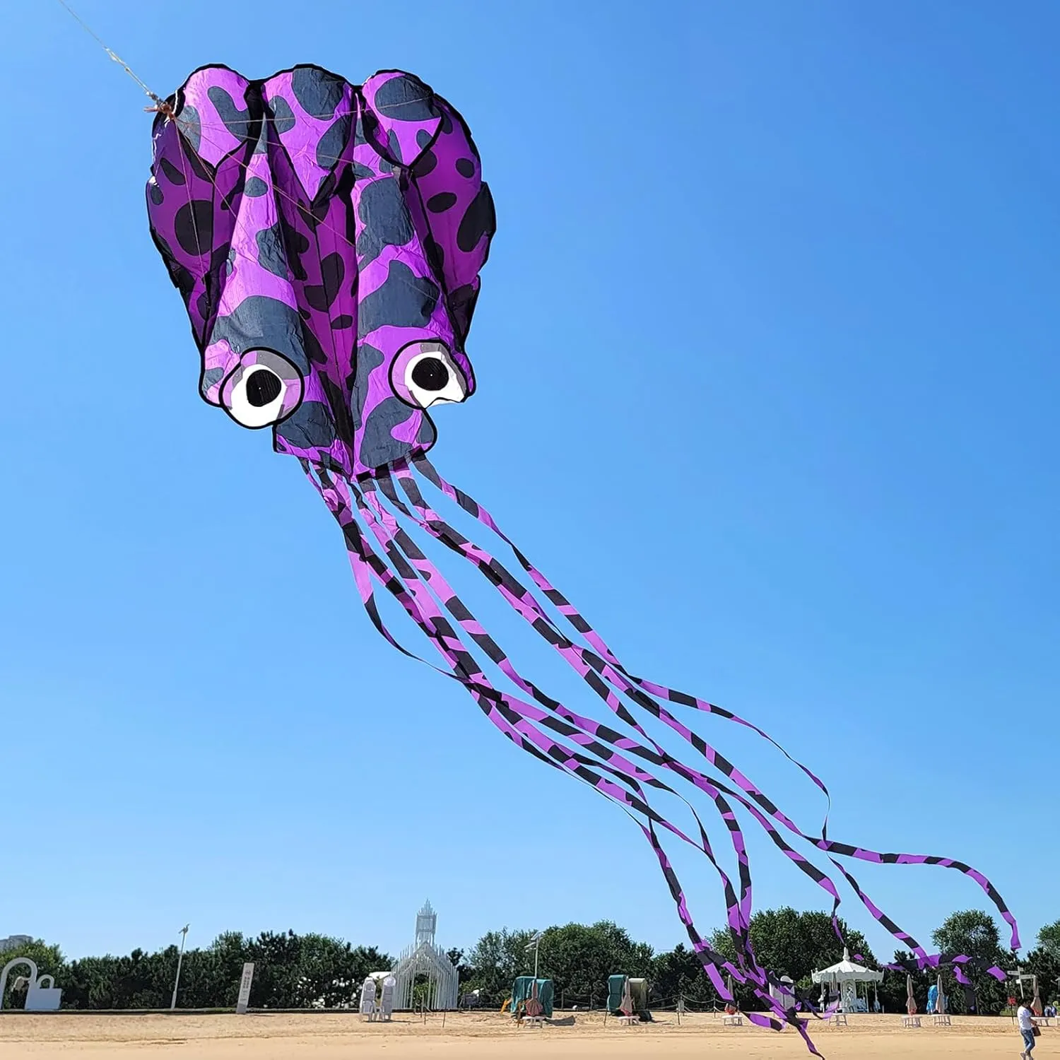 Mint's Colorful Life Octopus Kite for Kids and Adults, Large 3D Software Octopus Kites with Long Tails, Huge Easy Flyer Kites for Beach Trip Family Games and Activities