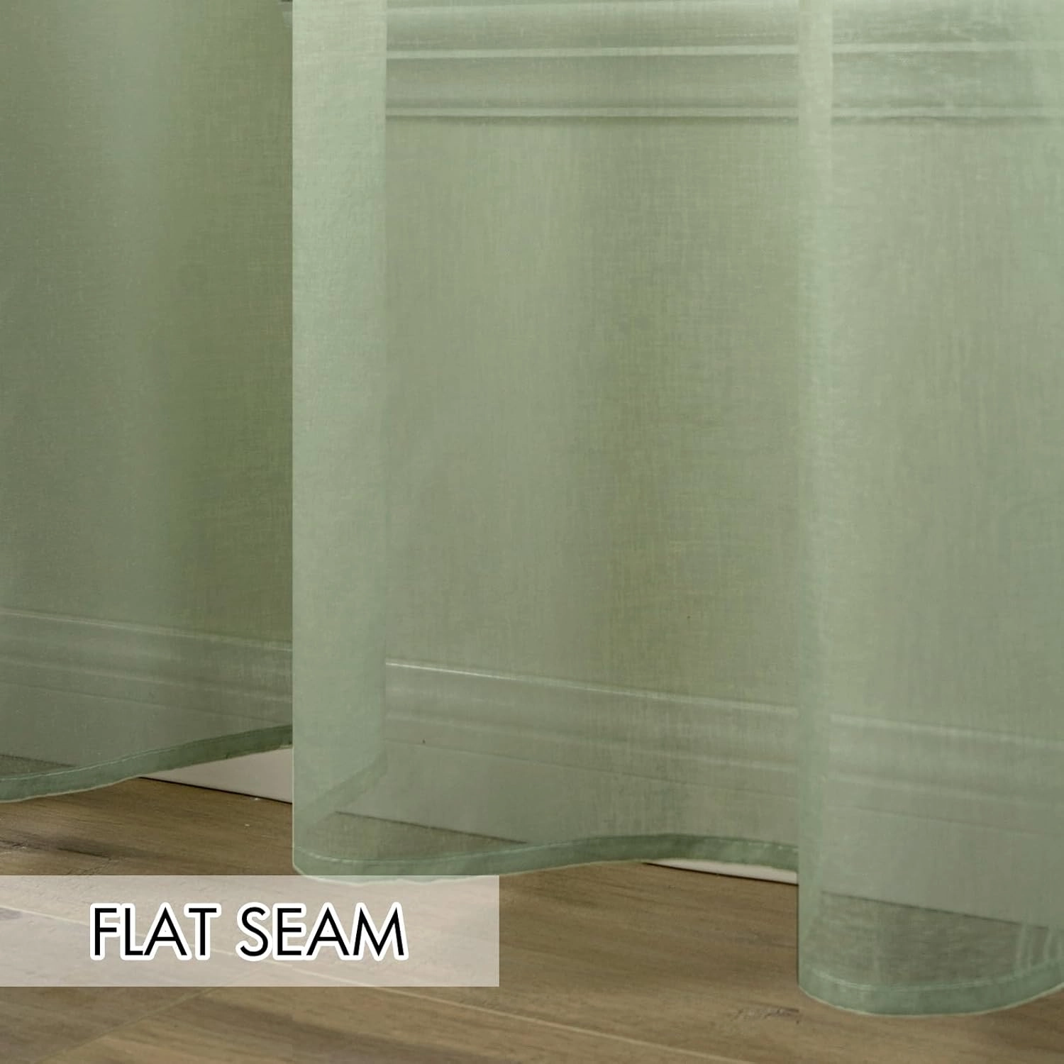 MIULEE 2 Panels Sage Green Semi Sheer Window Curtains Elegant Grommet Top Window Voile Drapes/Treatment Linen Textured Light Green Panels for Bedroom Living Room (54X84 Inches)