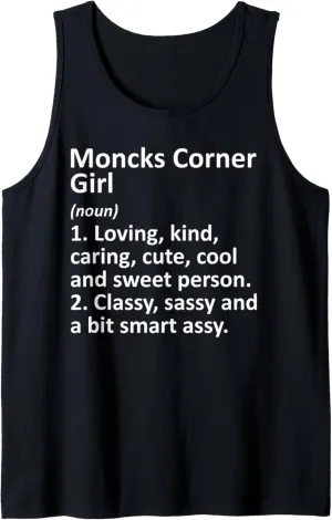 MONCKS CORNER GIRL SC SOUTH CAROLINA Funny City Home Gift Tank Top
