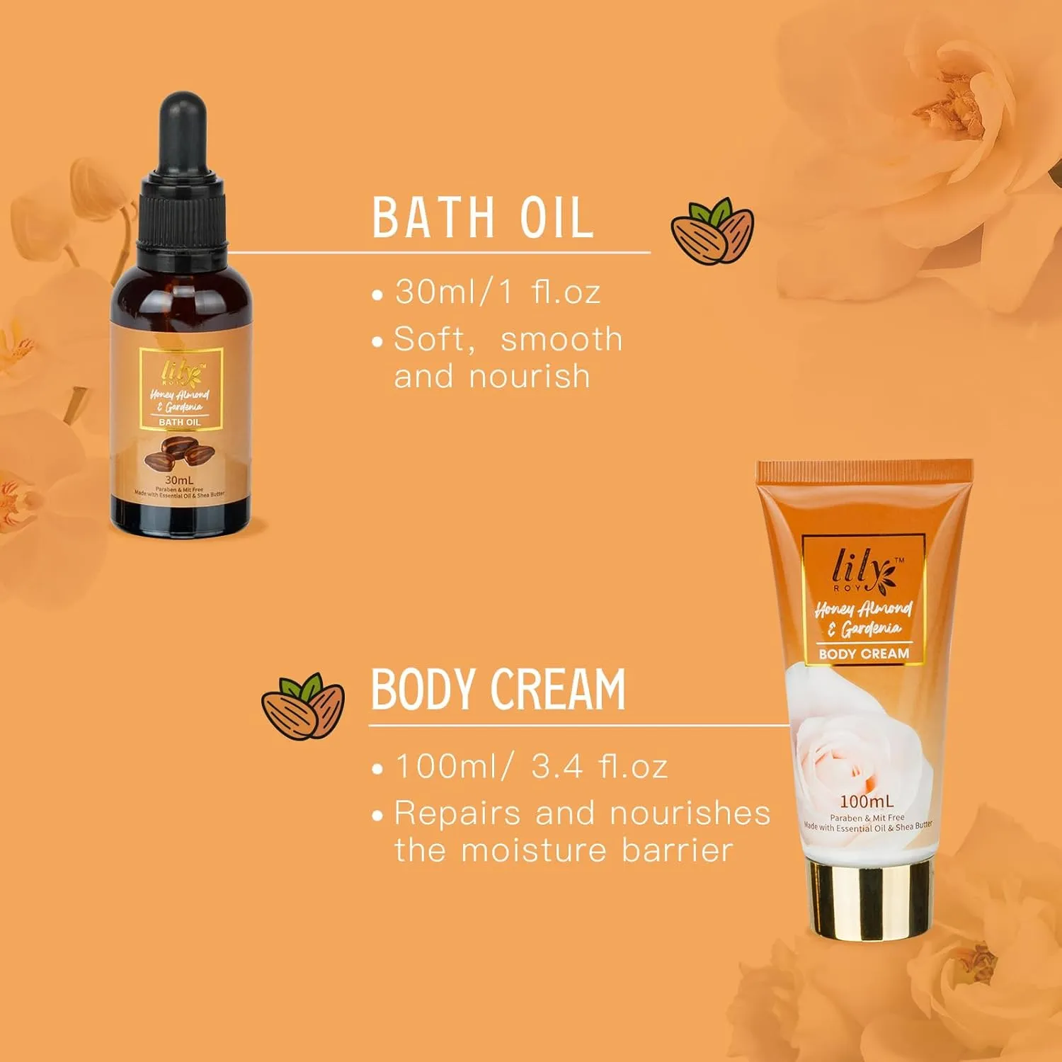 Mothers Day Gifts for Mom - 10-Piece Honey Almond Bath & Body Gift Set for Women, Spa Gift Basket, Self Care Kit with Bath Bomb & Moisturizers | Christmas, Birthday Gifts, All Occasion Holiday Present