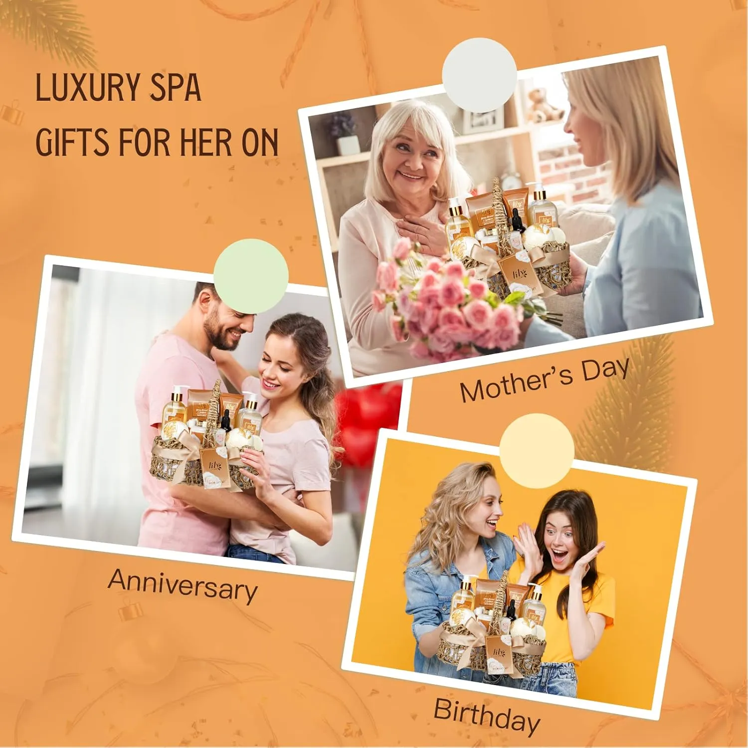 Mothers Day Gifts for Mom - 10-Piece Honey Almond Bath & Body Gift Set for Women, Spa Gift Basket, Self Care Kit with Bath Bomb & Moisturizers | Christmas, Birthday Gifts, All Occasion Holiday Present