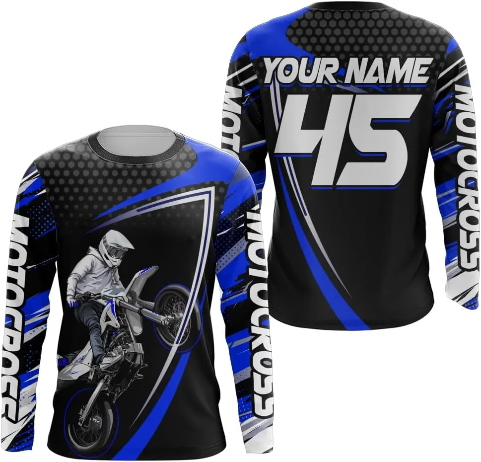 Motocross Racing Jersey UPF30  Youth Motorcycle Shirt MX Racing Dirt Bike Jersey Off-Road Shirt Kid Men Women XM173