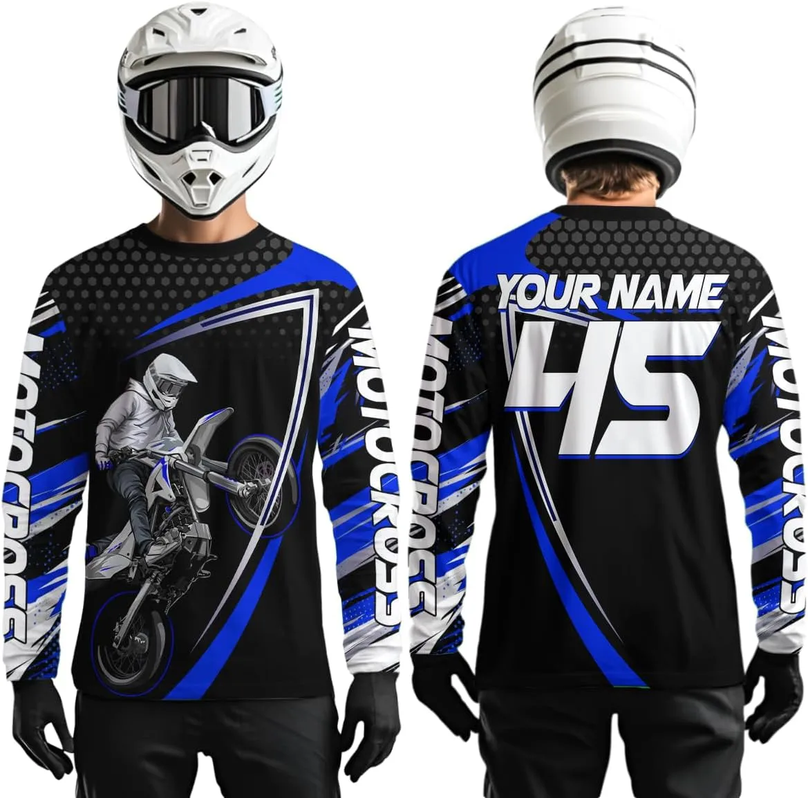 Motocross Racing Jersey UPF30  Youth Motorcycle Shirt MX Racing Dirt Bike Jersey Off-Road Shirt Kid Men Women XM173