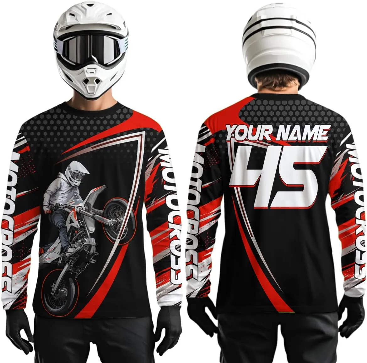 Motocross Racing Jersey UPF30  Youth Motorcycle Shirt MX Racing Dirt Bike Jersey Off-Road Shirt Kid Men Women XM173