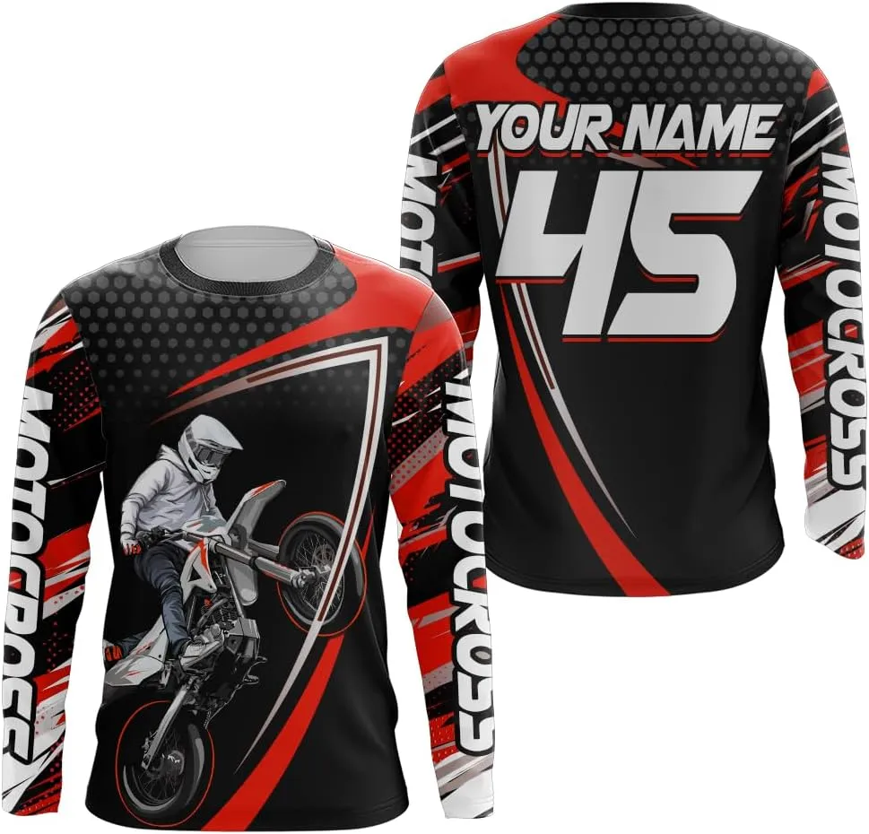 Motocross Racing Jersey UPF30  Youth Motorcycle Shirt MX Racing Dirt Bike Jersey Off-Road Shirt Kid Men Women XM173