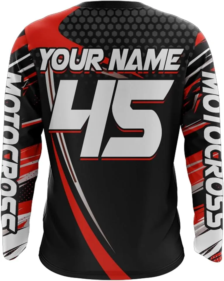 Motocross Racing Jersey UPF30  Youth Motorcycle Shirt MX Racing Dirt Bike Jersey Off-Road Shirt Kid Men Women XM173