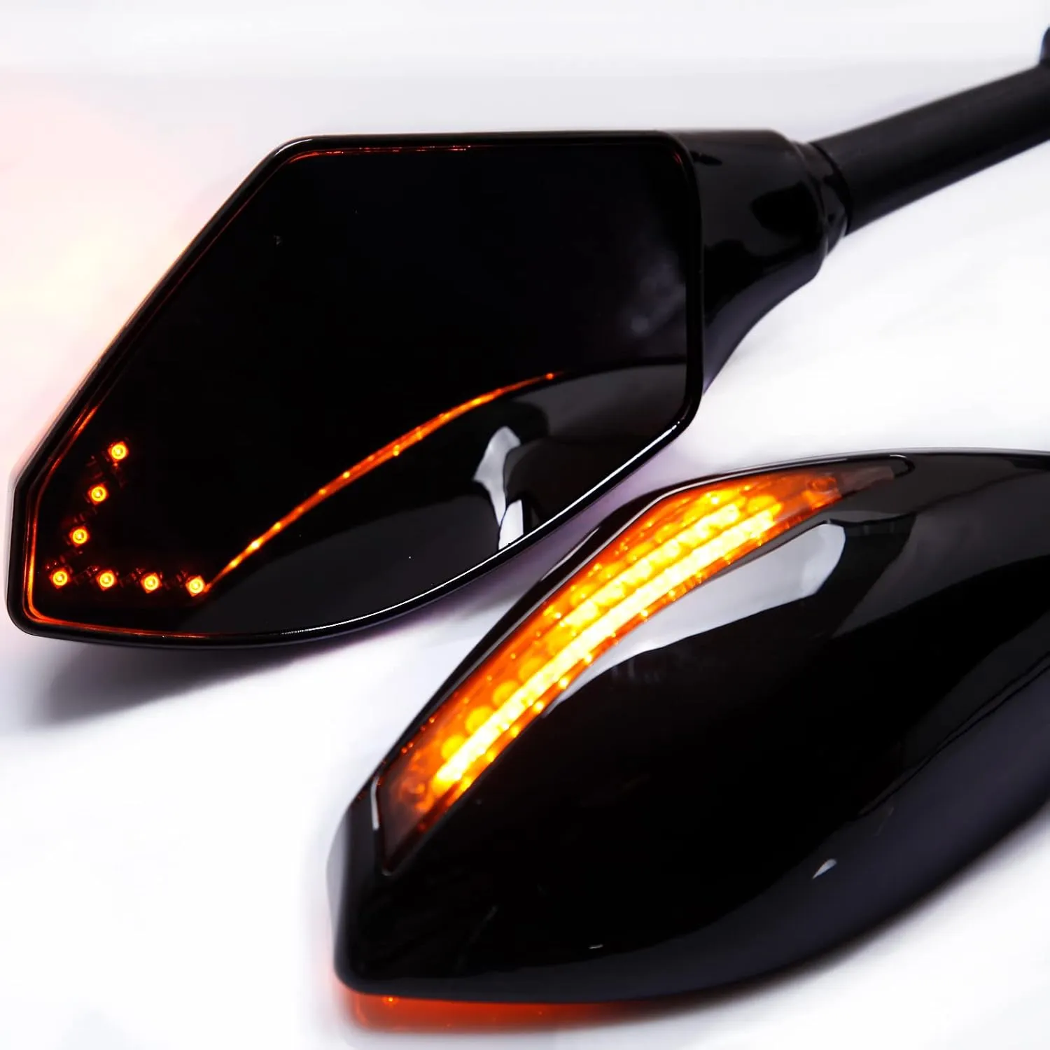 Motorcycle LED Turn Signal Rear View Mirrors with Arrow For Honda Suzuki Racing Bike Sport Bike
