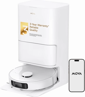MOVA P10 Ultra Robot Vacuum and Mop 8,300Pa Suction 140°F Hot Water Auto Mop Washing & Drying, Dual Spinning Extenable Clean, 10.5mm Lifting for Carpet, 360°Obstacle Avoidance, App Control