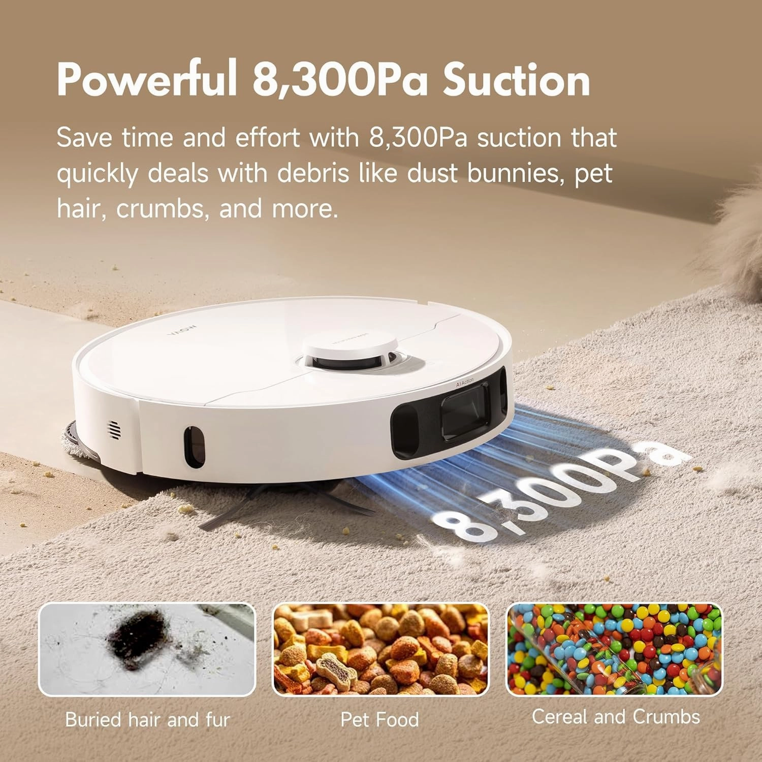 MOVA P10 Ultra Robot Vacuum and Mop 8,300Pa Suction 140°F Hot Water Auto Mop Washing & Drying, Dual Spinning Extenable Clean, 10.5mm Lifting for Carpet, 360°Obstacle Avoidance, App Control