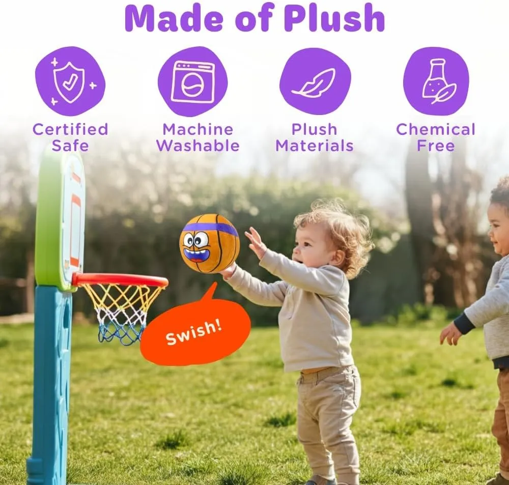 Move2Play, Hilariously Interactive Toy with Music & Sound Effects | Birthday Gift for Boy & Girl | Ball for Toddler & Baby | Indoor/Outdoor | 1, 2, 3  Year Old (Football) (Basketball)
