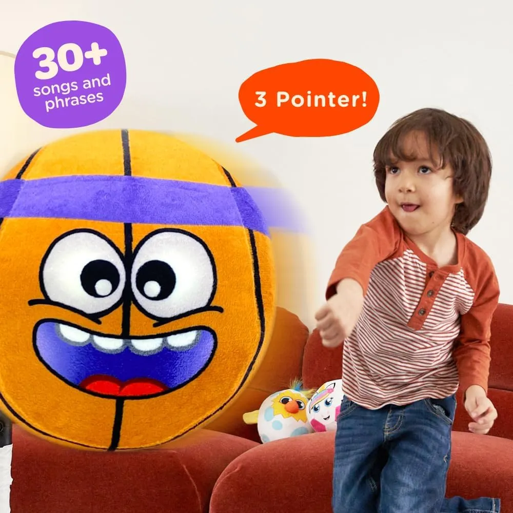 Move2Play, Hilariously Interactive Toy with Music & Sound Effects | Birthday Gift for Boy & Girl | Ball for Toddler & Baby | Indoor/Outdoor | 1, 2, 3  Year Old (Football) (Basketball)